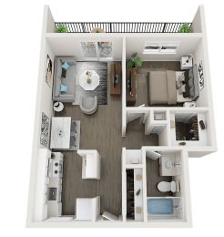 1 Bedroom 1 bathroom Floor Plan at Ella 1711 Apartments, Woodland