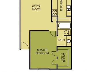 1 Bedroom 1 Bathroom C Floor plan at Solaris, Austin, Texas