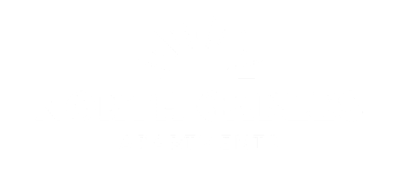A black and white image of a logo for North Gables Apartments.