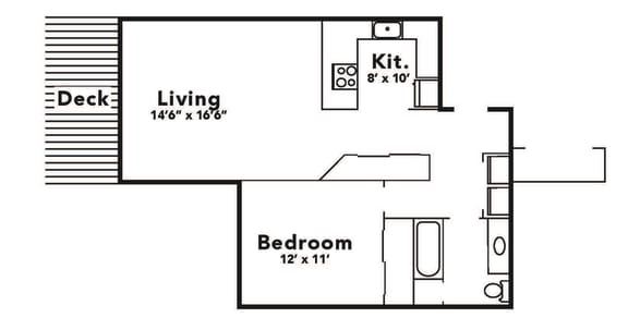 Floor Plan  black and white 1x1 floor plan layout