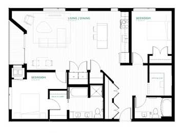 Iceberg Floor Plan at Viridium Apartments, Minnesota, 55401