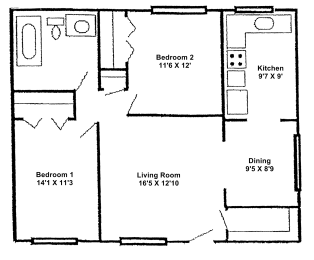  Floor Plan 2 Bedroom