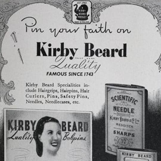 an old advertisement for kitty beard with a woman on it