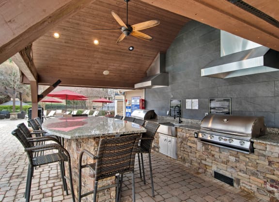Outdoor Kitchen and BBQ Area at Duluth, GA Apartments Near Northwood Country Club