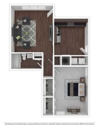 1 Bed 1 Bath Floor Plan at Stonebrook of Franklin, Franklin