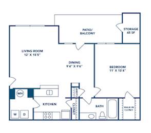  Floor Plan 1 Bed/ 1 Bath (A2)