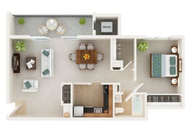 Severn Floor Plan at Spa Cove Apartments, Annapolis, 21403