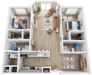 2 Bed 2 Bath Floor Plan | 1,297 Sq. Ft. at Saltmeadow Bay, Virginia Beach, VA