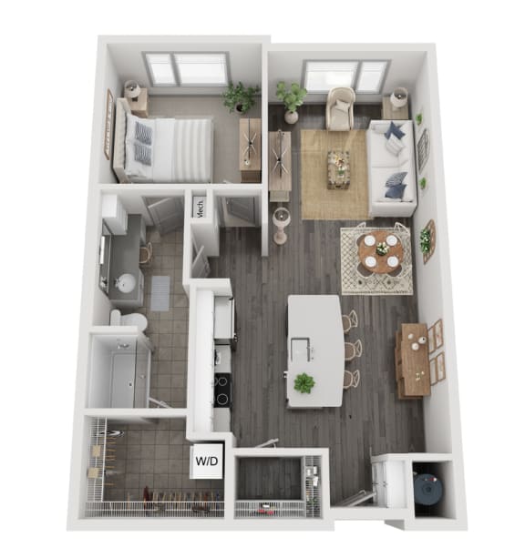 a 1 bedroom floor plan