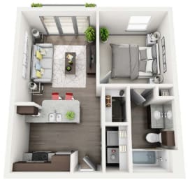 Athens layout One Bedroom One Bath