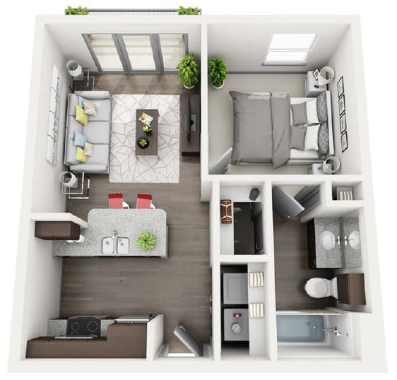 Athens layout One Bedroom One Bath