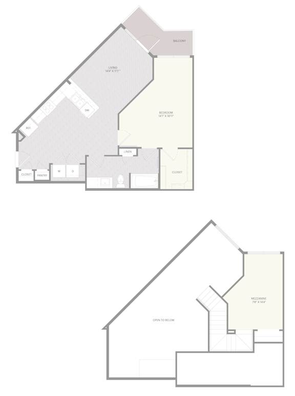 A floor plan of a two-story house with a living room, dining room, kitchen, and two bathrooms.