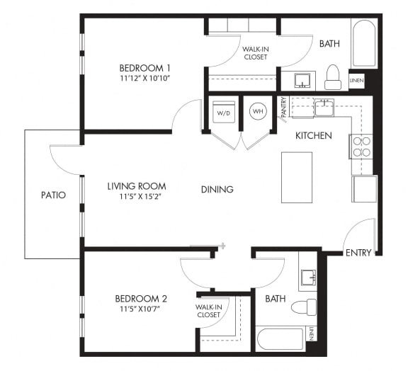 LVB Apartments 2D Floor Plan Unit B1