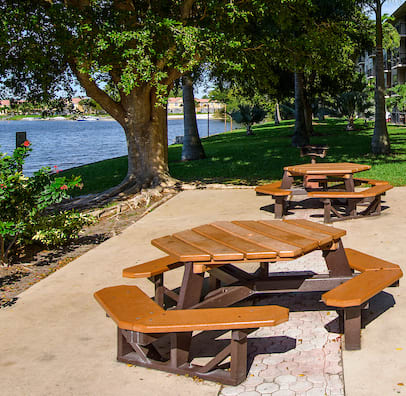 Patio area at Apartments at Crystal Lake