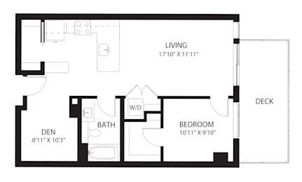 Vela Apartments D3 with Den Floor Plan