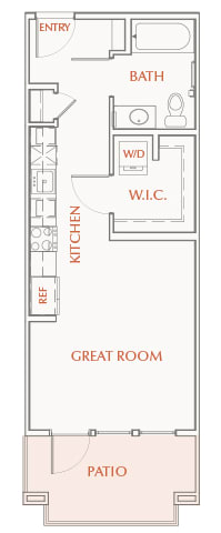 A0 - 2Bed1Bath - 474SF - 2D