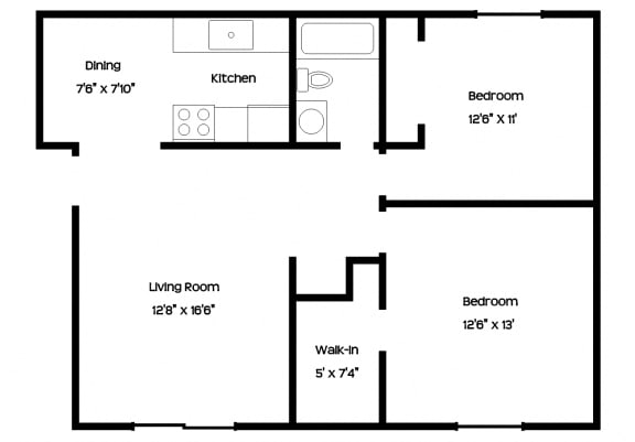 Floor Plan  2 Bedroom Court