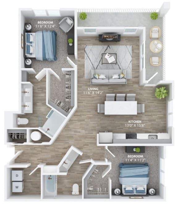 1 bed 1 bath B at The Haven at Lake Britt Apartments, Florida