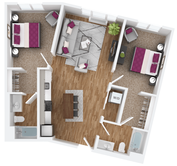 Floor Plans of Hana Apartments in Hillsboro, OR