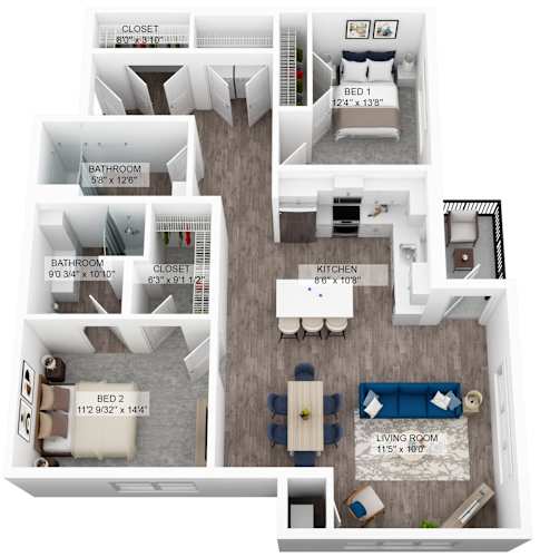 Floor Plan  a floor plan of unit 2 of the unit 42 apartments