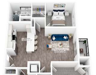 a floor plan of unit c3 of a 1 bedroom unit