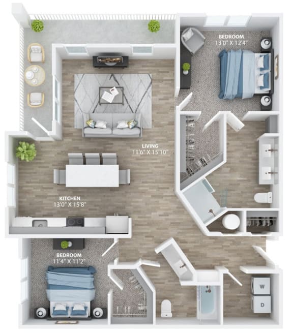 1 bed 1 bath C at The Haven at Lake Britt Apartments, Florida, 34787