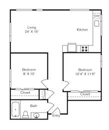 St Luke's Apartments in Seattle, Washington Two Bedroom Floor Plan