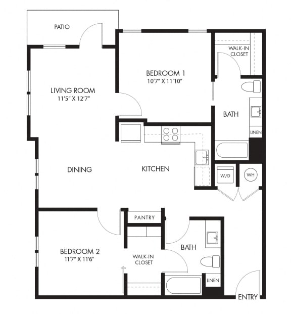LVB Apartments 2D Floor Plan Unit B2