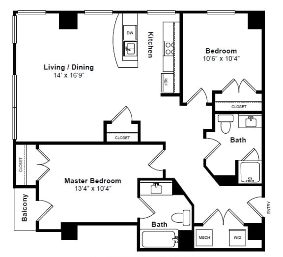 Murray floor plan at The Manhattan Tower and Lofts, Denver, CO
