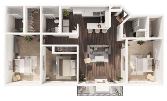 a floor plan of a 1 bedroom apartment