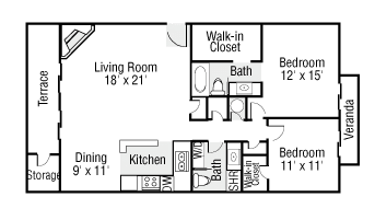 Two Bedrooms Two Bathrooms
