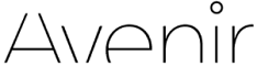 The image displays the word "Avenir" in a stylized font.