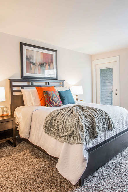 Bedroom with Balcony Access at Brook View Apartments, Baltimore, MD
