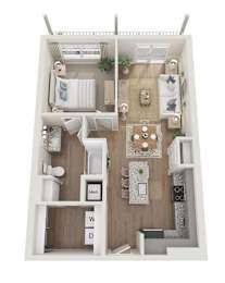 A 1 bedroom apartment with 1 bathroom is 759 square feet.