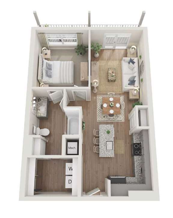 A 1 bedroom apartment with 1 bathroom is 759 square feet.