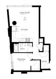 A black and white image of a floor plan for an apartment.