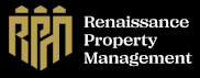 Three different versions of a logo for Renaissance Property Management.