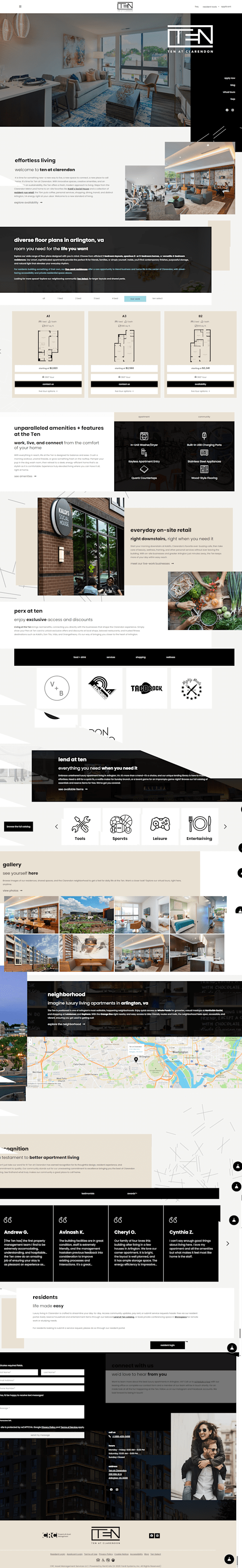 A webpage with various sections including text and images.