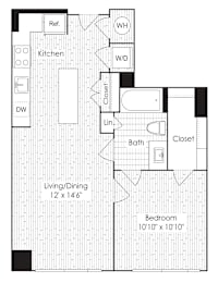A5a floor plan at Dock 79, Washington, DC 20003