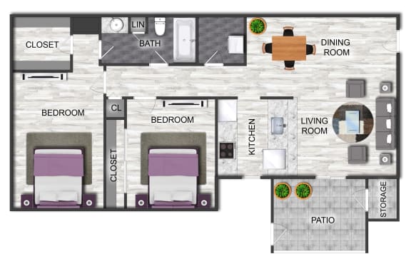 2 bed 1 bath sedona square