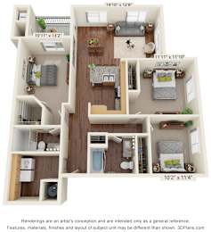 3 bed 3 bath floor plan E at South Range Crossings, Parker