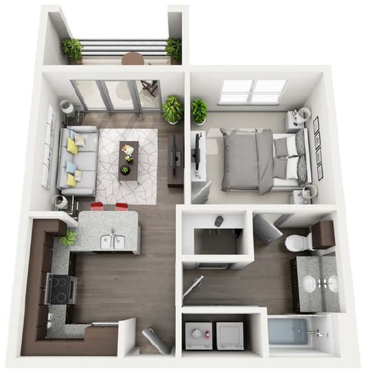 Sydney layout one bed one bath 552 sqft