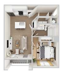 A1 Floor Plan at Woodgate Place in Waco, Tx