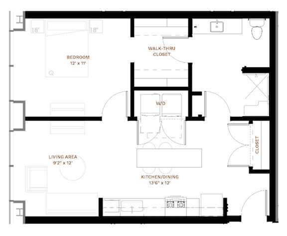 Henrietta ACC Floor Plan at Stella St. Paul Apartments, St. Paul