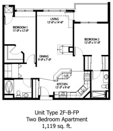 2F Floor Plan at The Bluffs at Nine Mile Creek, Eden Prairie, MN