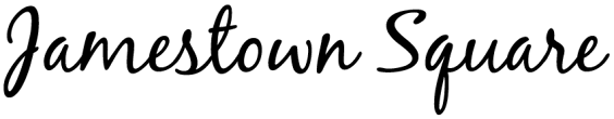 The image features the text "Jamestown Square" written in a cursive font.