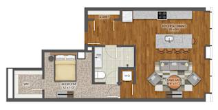 1Bd 1Bth F Floor Plan at Stella St. Paul Apartments, Minnesota