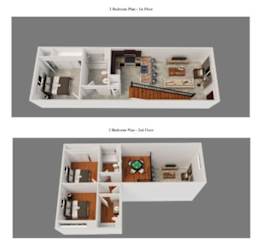 A 3 bedroom plus 2nd floor plan of a Breawhawk Loth house.