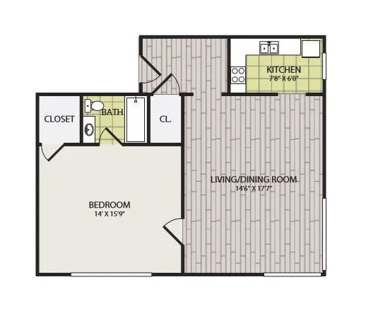 The Broadview Apartments 1G Floor Plan