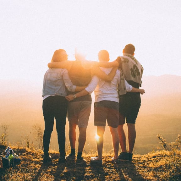 friends on mountain top at Brix, Walla Walla, WA, 99362
